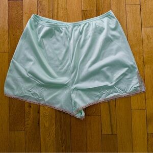 Vintage Mint Green Satin Sleep Shorts